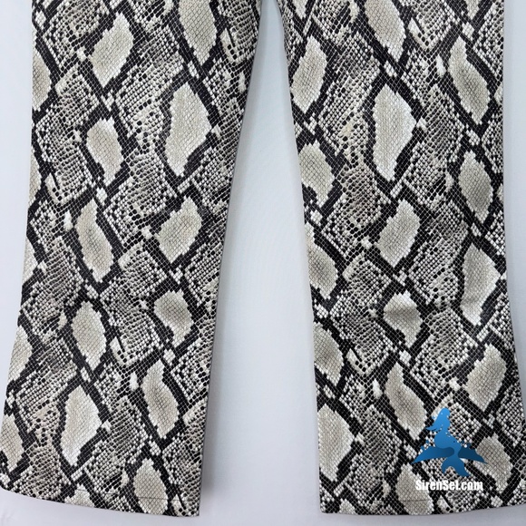 1151 NWT Choosy Elizabeth Faux Leather Pants – Size 4 - Black/Cream Snakeskin - Picture 9 of 16